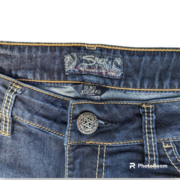 Silver Suki Jeggings Blue Jeans Indigo Denim Stretch 29x29 Embroidered Back Pock - Picture 5 of 11